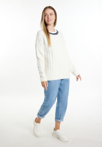 DreiMaster Maritim Sweater 'Eissegler' in White