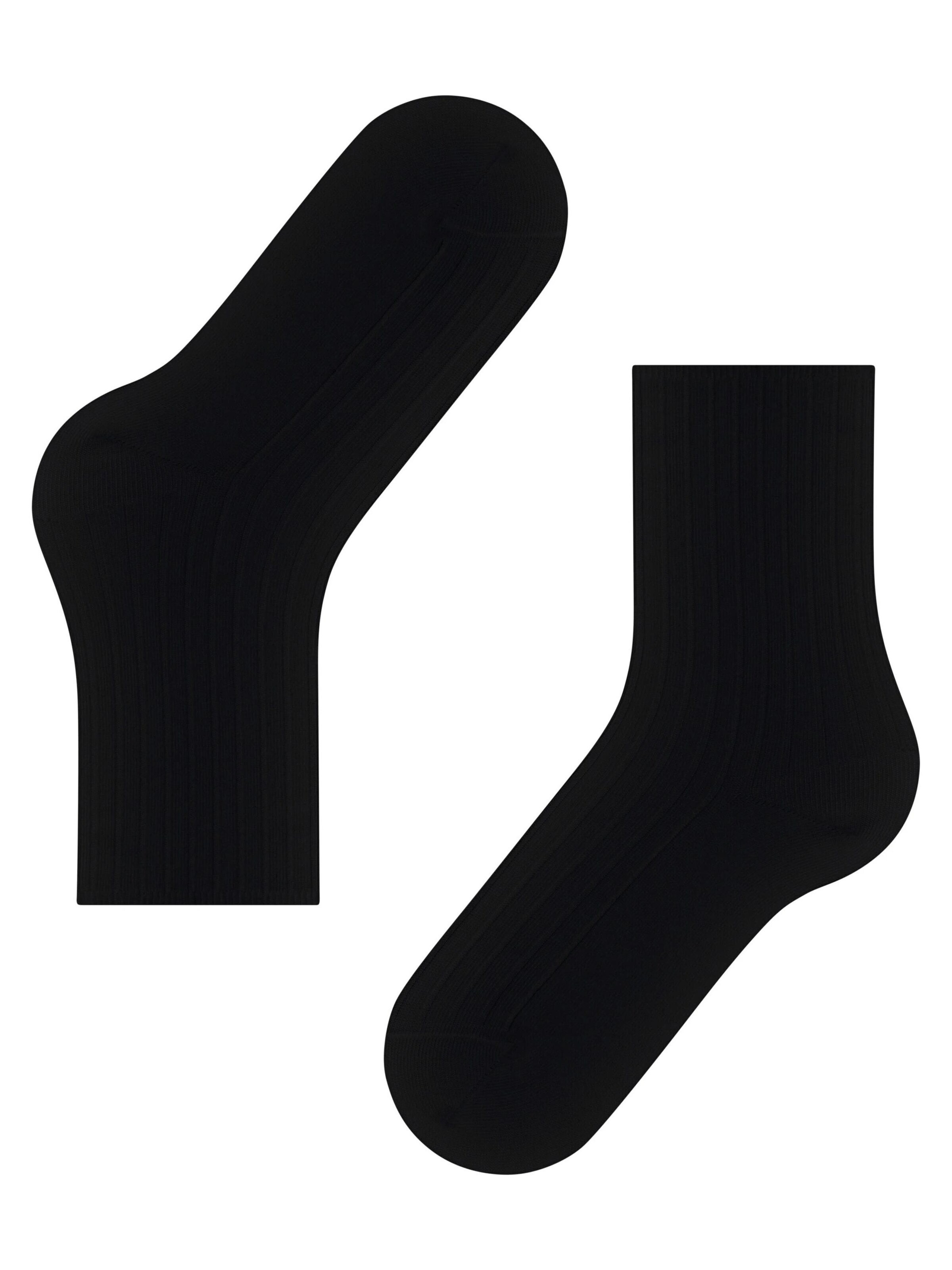 FALKE Socken 'Cotton Rib'‌‌ in Schwarz