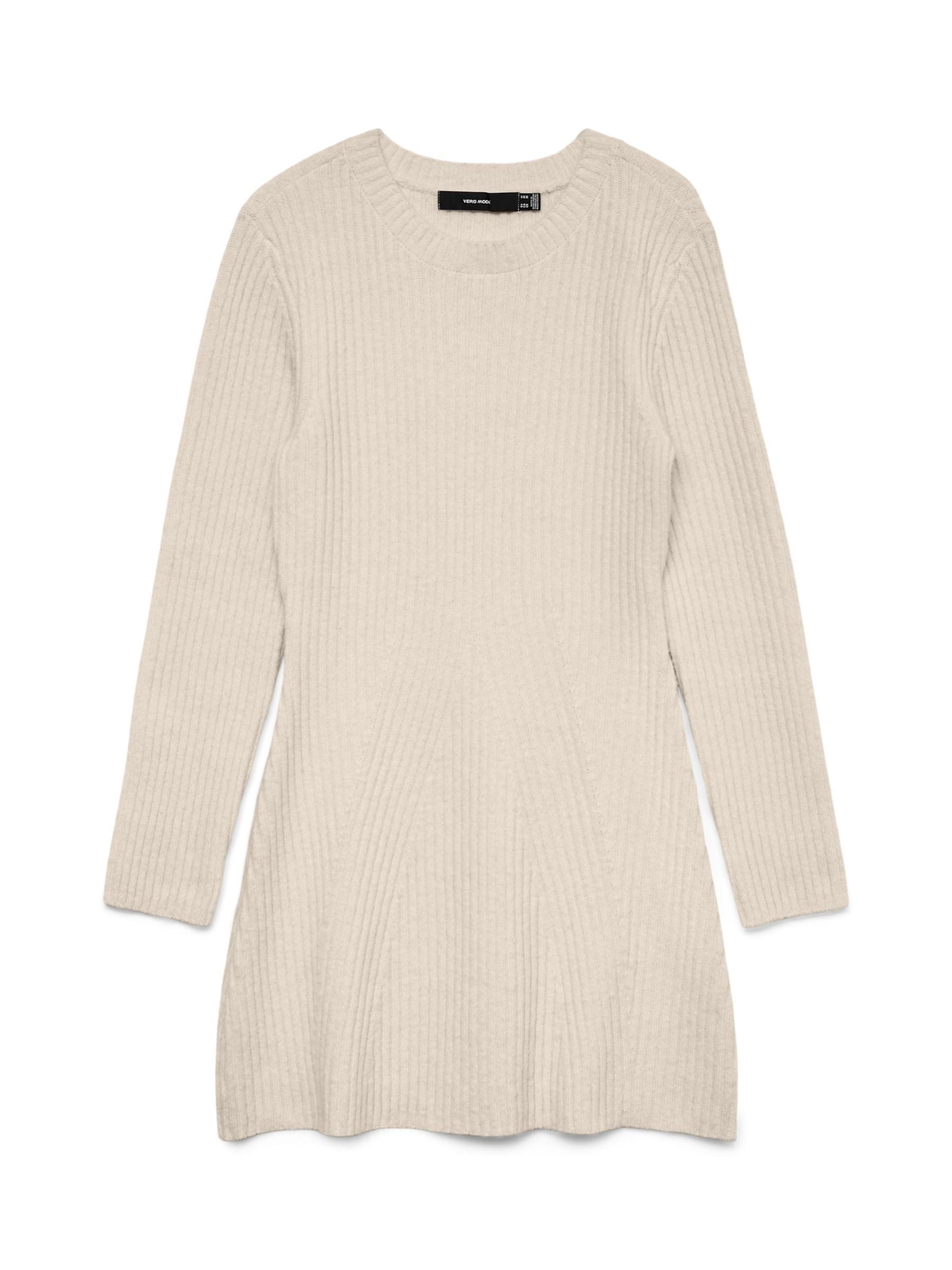 VERO MODA Strikkjole i beige: forside