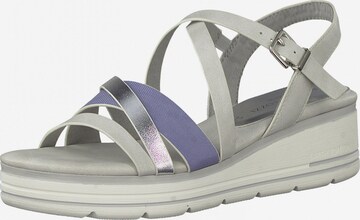 Earth Edition by Marco Tozzi Strap Sandals in Silver: front