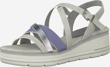 Earth Edition by Marco Tozzi Strap sandal in Silver: front