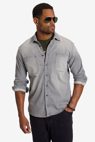 STHUGE Comfort fit Button Up Shirt in Grey: front