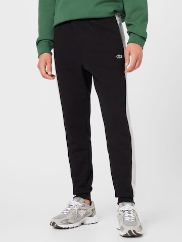 LACOSTE Tapered Pants in Black: front