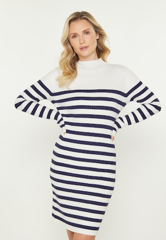 usha BLUE LABEL Gebreide jurk 'Classic' in Wit: voorkant