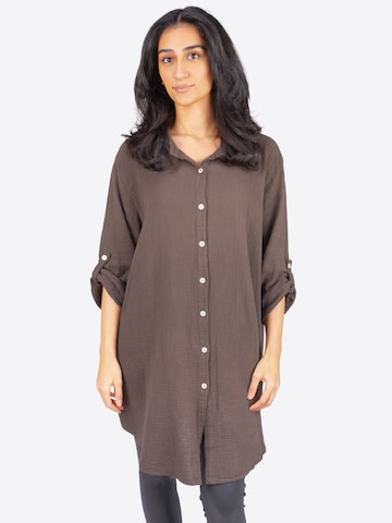 Chemisier 'Jessy' Seasons of April en marron : devant