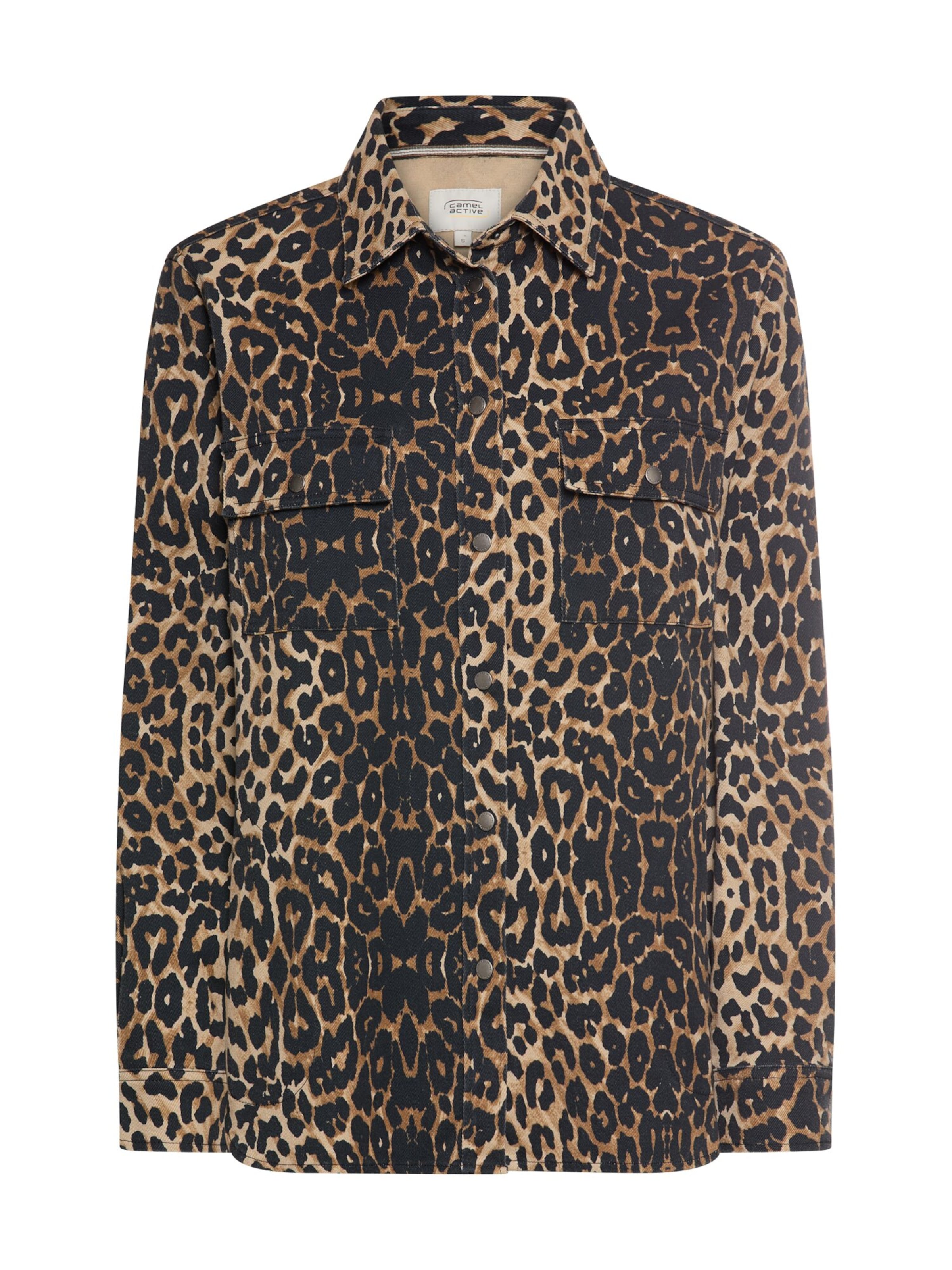 CAMEL ACTIVE Langarmbluse mit Leo-Muster in Beige: Vorderseite