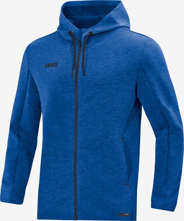 JAKO Athletic Zip-Up Hoodie in Blue: front