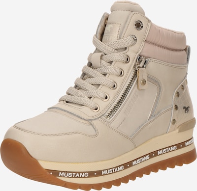 Suvarstomieji kulkšnis dengiantys batai iš MUSTANG, spalva – gelsvai pilka spalva, Prekių apžvalga