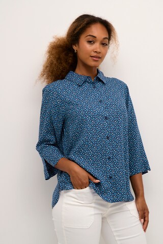 Cream Blouse 'Tiah' in Blauw: voorkant