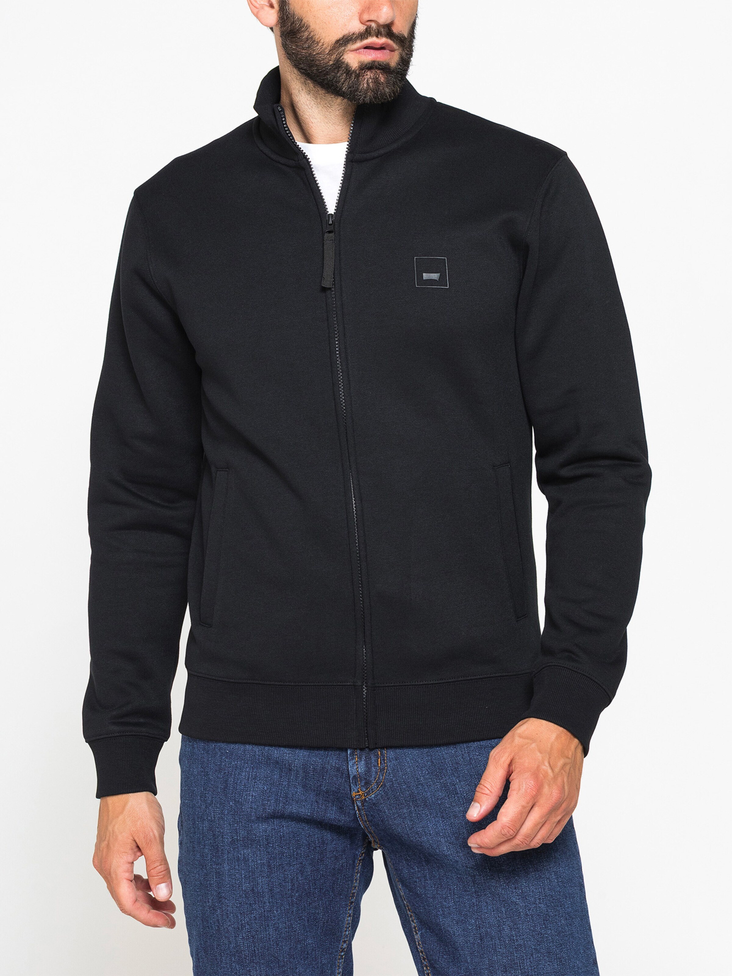 Carrera Jeans Sweatshirt 'Full Zip' in Black: front