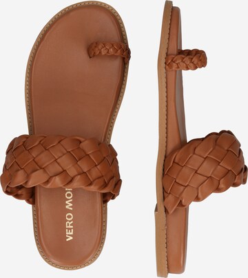 VERO MODA T-Bar Sandals 'LEOMI' in Brown