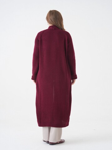 WOMAN VISION Gebreide mantel in Rood