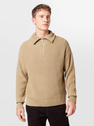 Pull-over 'Harry' WEEKDAY en beige : devant