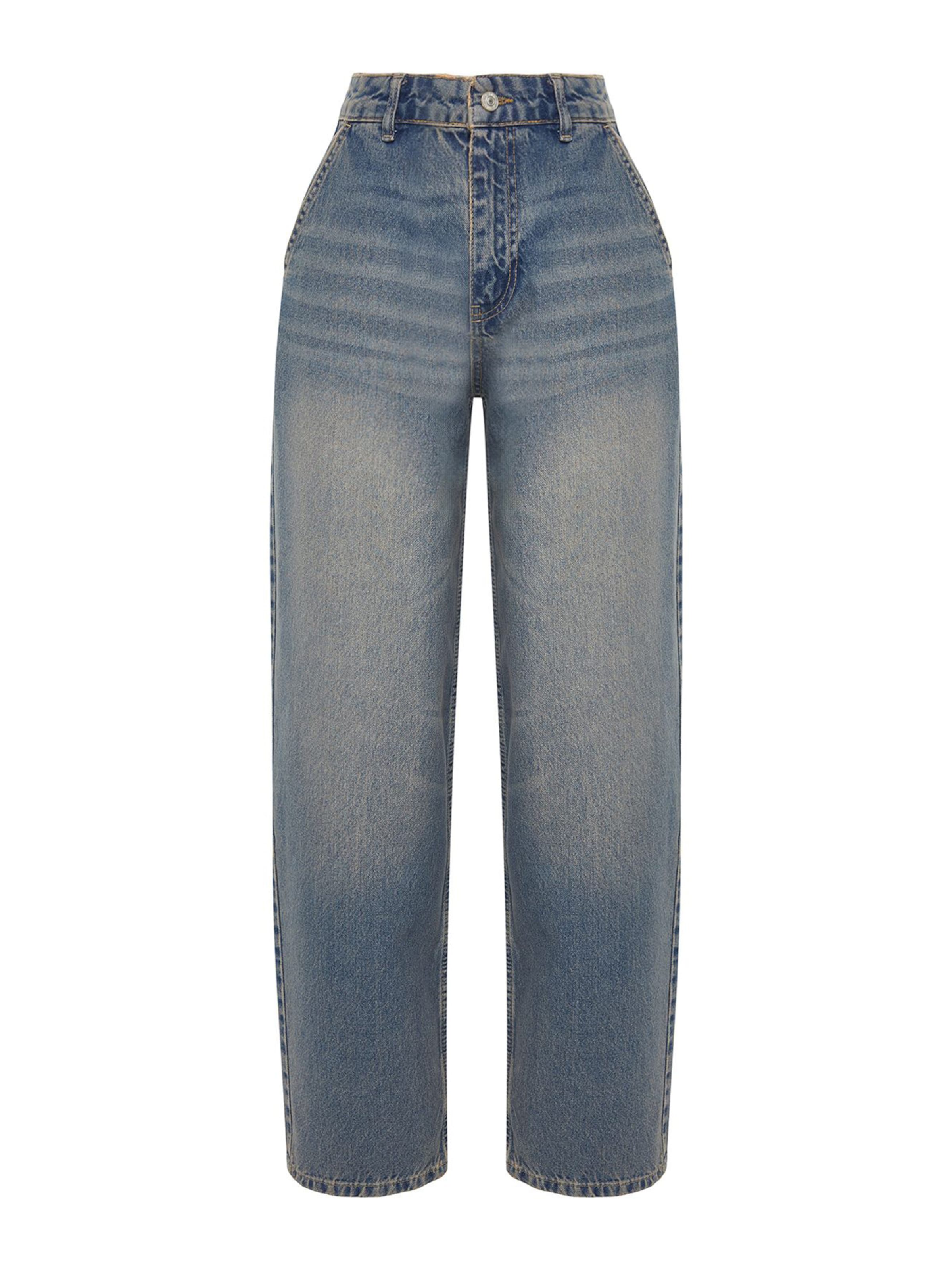 Trendyol Voľný strih Džínsy - Modrá: predná strana