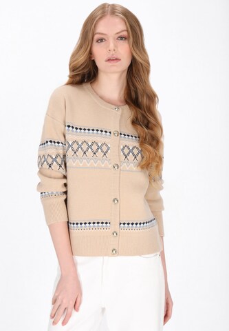 Cardigan DreiMaster Maritim en beige : devant