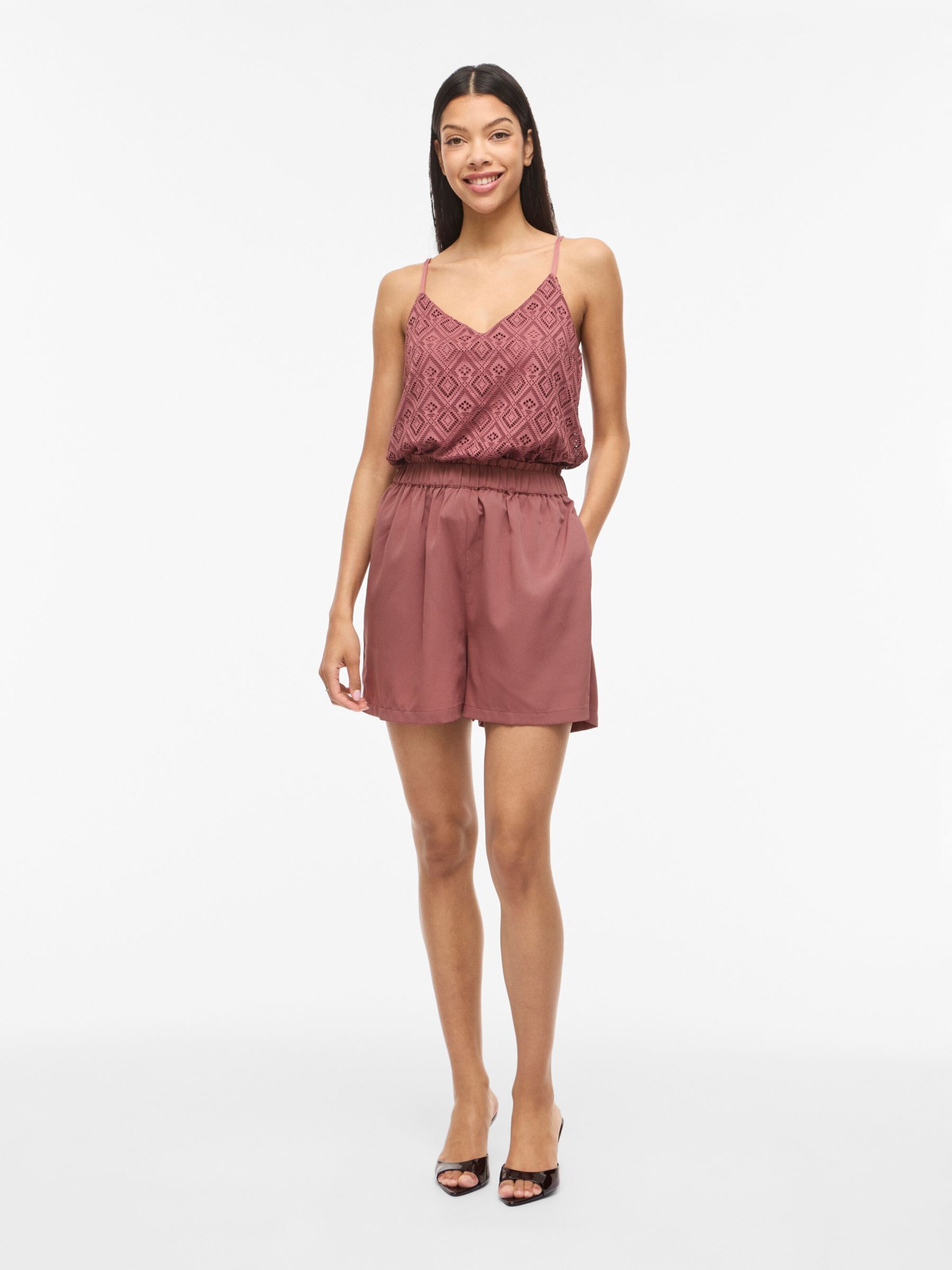 VILA Regular Broek 'VIMATHILDE' in Rood: voorkant