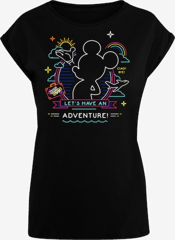 T-shirt 'Disney Mickey Mouse Neon Adventure' F4NT4STIC en noir : devant