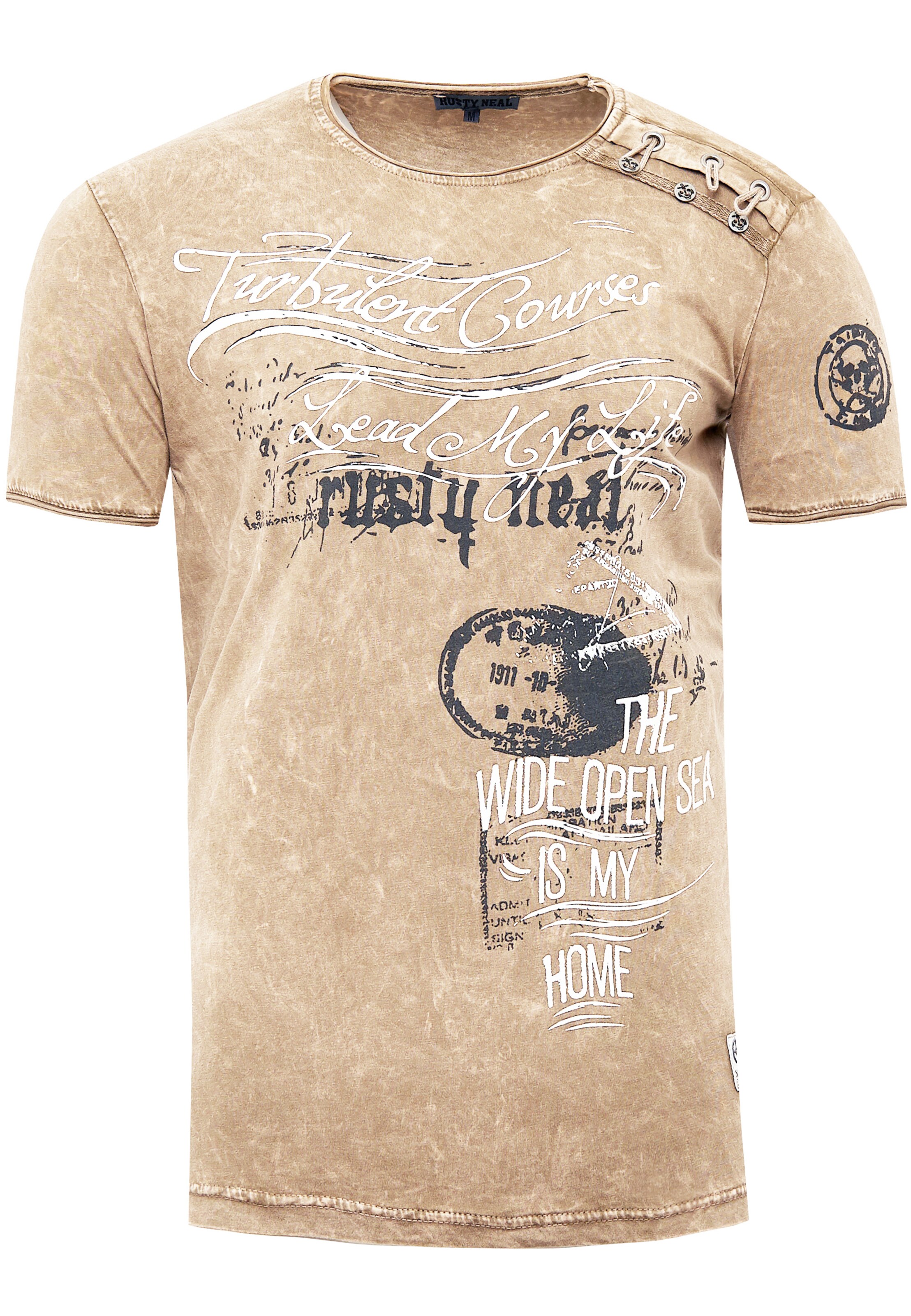 Rusty Neal T-Shirt in Beige: Vorderseite