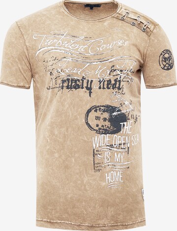 Rusty Neal T-Shirt in Braun: predná strana