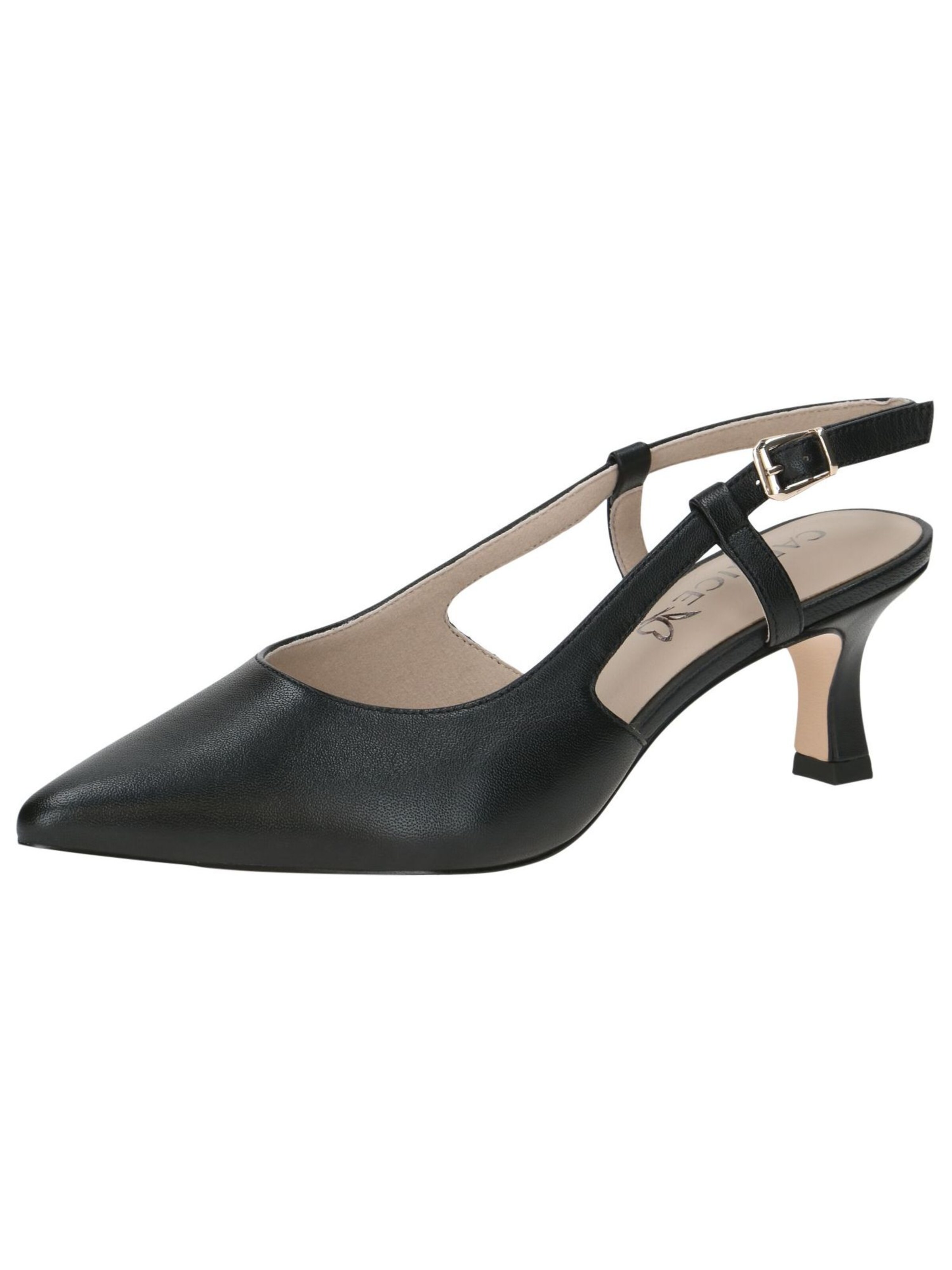 CAPRICE Slingback Pumps in Black: front