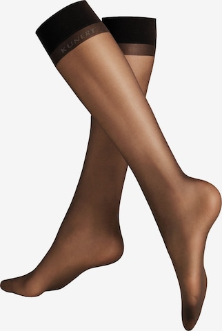 KUNERT Kniestrümpfe 'Perfect Shine 15' in Schwarz: Vorderseite