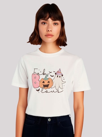 T-shirt 'Retro Halloween Fab Boo Lous' F4NT4STIC en blanc : devant