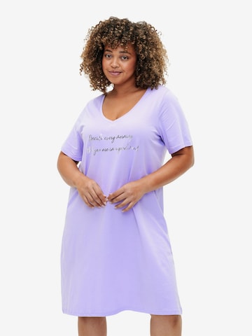 Zizzi - Camisola de pijama 'MALBA' em roxo: frente