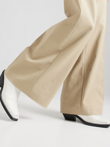 2NDDAY Wide Leg Bukser med lægfolder 'Maverick' i beige
