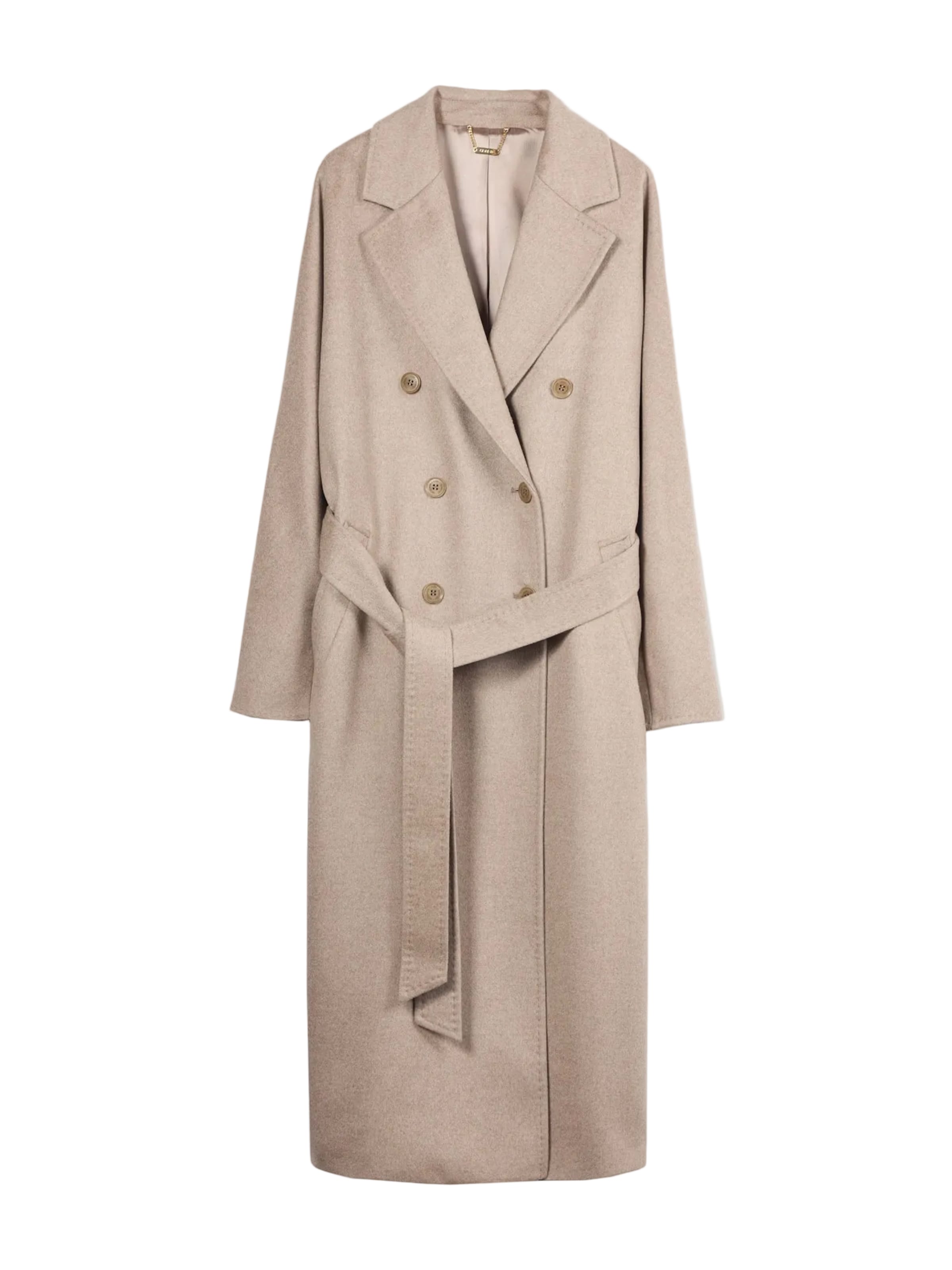 GOBI Cashmere Between-Seasons Coat 'Women’s Double-Breasted Cashmere Coat' in Grey: front