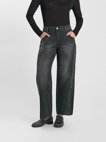 Wide Leg Jean 'LEALY' Le Temps Des Cerises en noir : devant