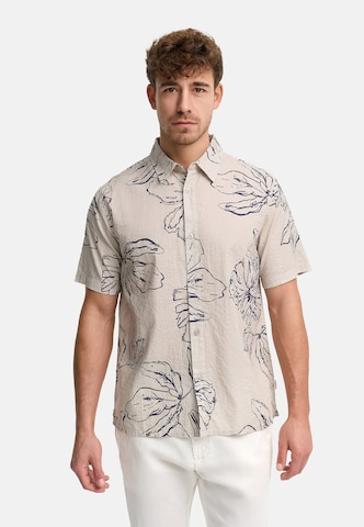 INDICODE JEANS Regular fit Business shirt in Beige: front