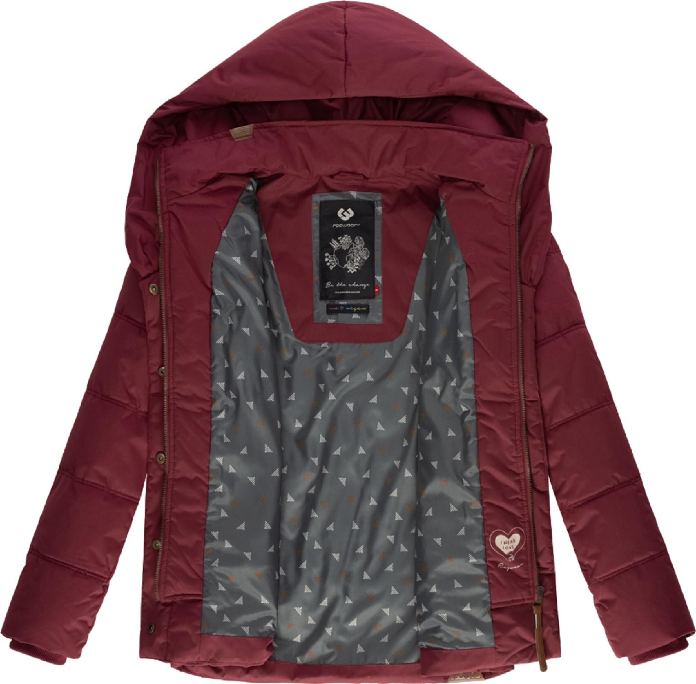 Geacă de iarnă 'Natesa' de la Ragwear pe roșu