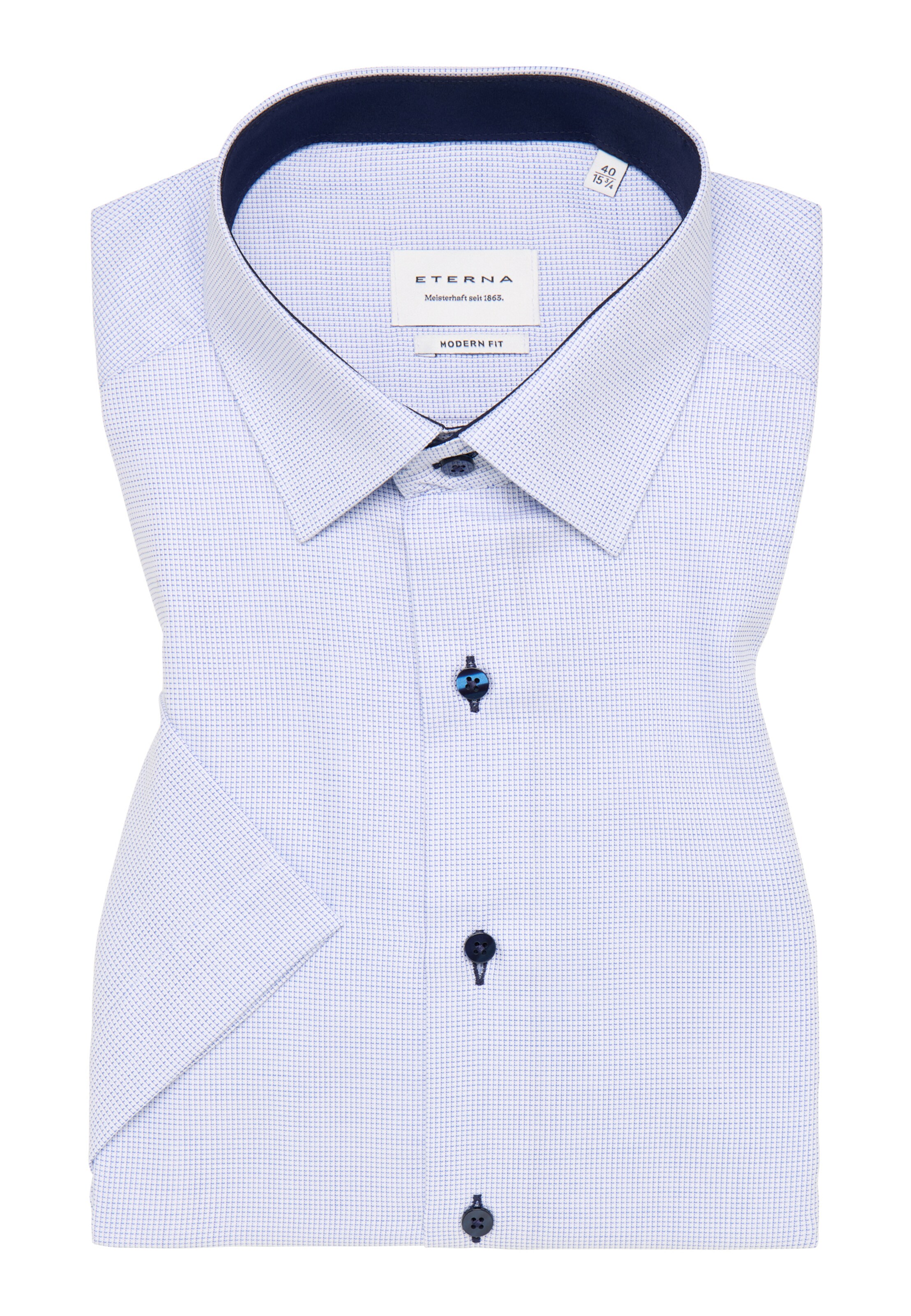 ETERNA Regular fit Button Up Shirt in Blue