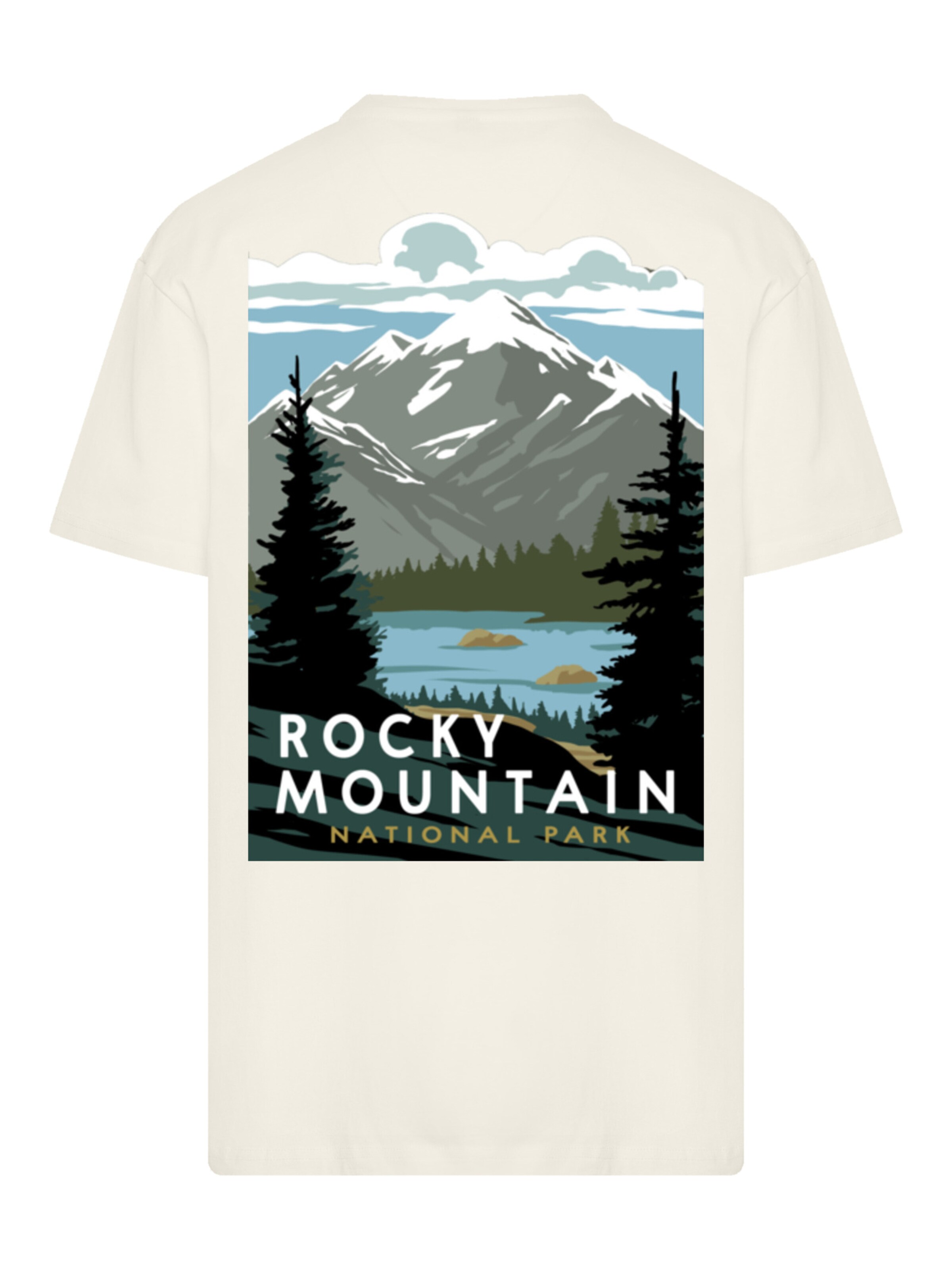 T-Shirt 'US National Parks Rocky Mountain National Park' F4NT4STIC en beige : devant