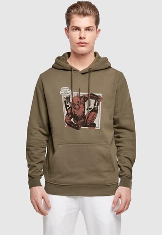 ABSOLUTE CULT Sweatshirt 'Deadpool - Tacos Breaktime' in Green: front