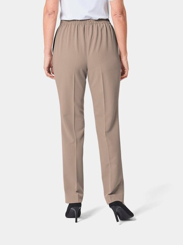 Goldner Regular Bundfaltenhose 'Martha' in Beige