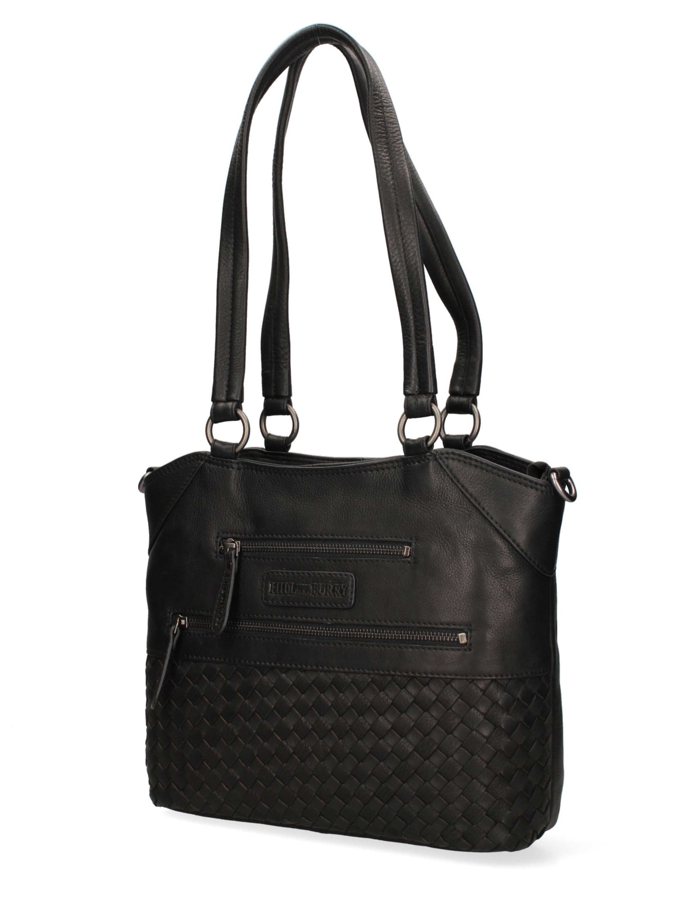 Borsa a spalla 'Borsa a Spalla Uomo Vera Pelle Vitello Ingrassata con Tracolla Regolabile 30x30 cm' di HILL BURRY in nero