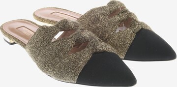 Aquazzura Flats & Loafers in 36 in Silver: front