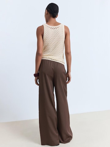 Wide Leg Pantalon MANGO en marron