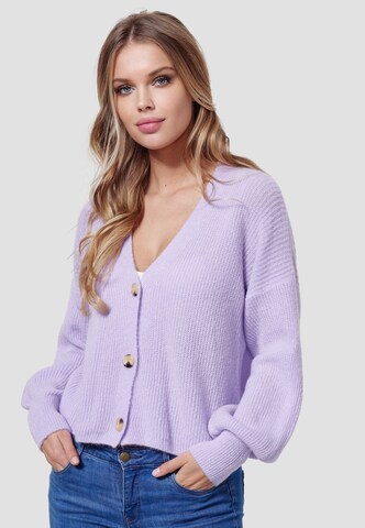 Decay Knit Cardigan in Purple: front