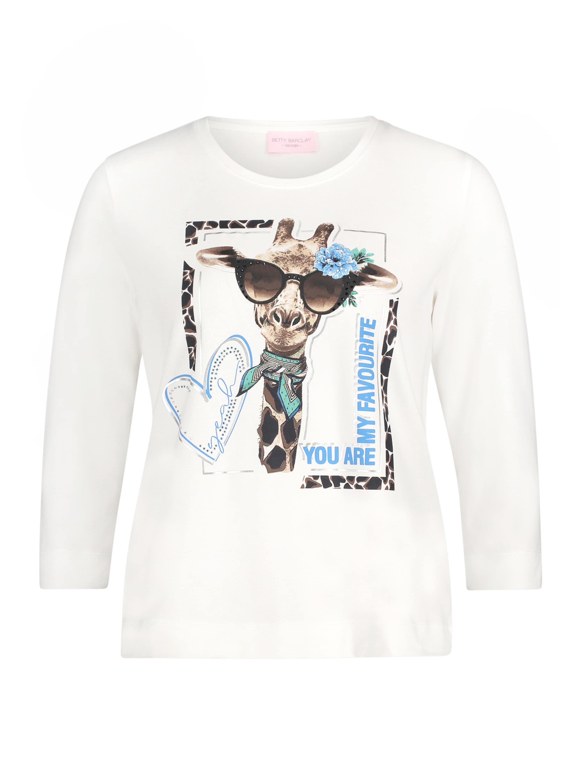 Betty Barclay Basic Shirt mit Aufdruck in Beige: Vorderseite