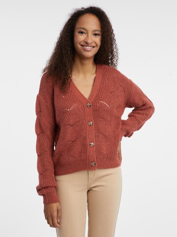 Orsay Knit Cardigan in Brown: front