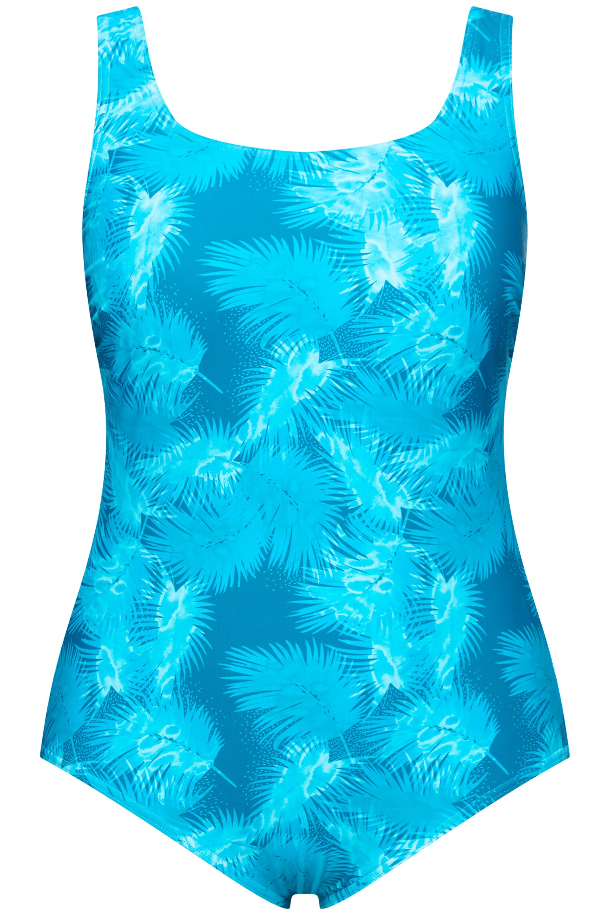 Ulla Popken Bralette Swimsuit in Blue: front