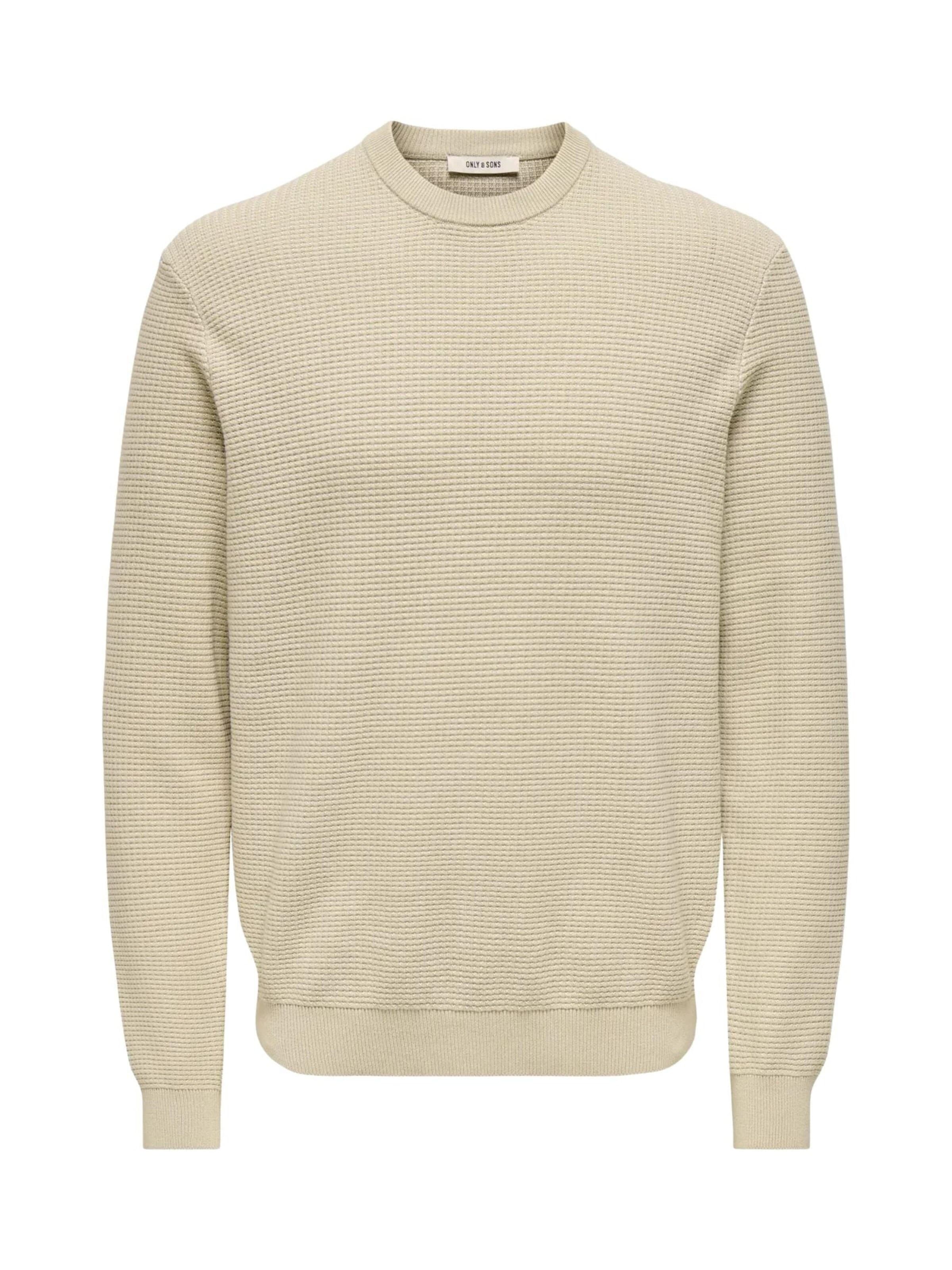 Only & Sons Sweter 'ONLY & SONS ONSDAVE REG LS CREW NECK KNIT NOOS MAGLIONCINO' w kolorze beżowy: przód