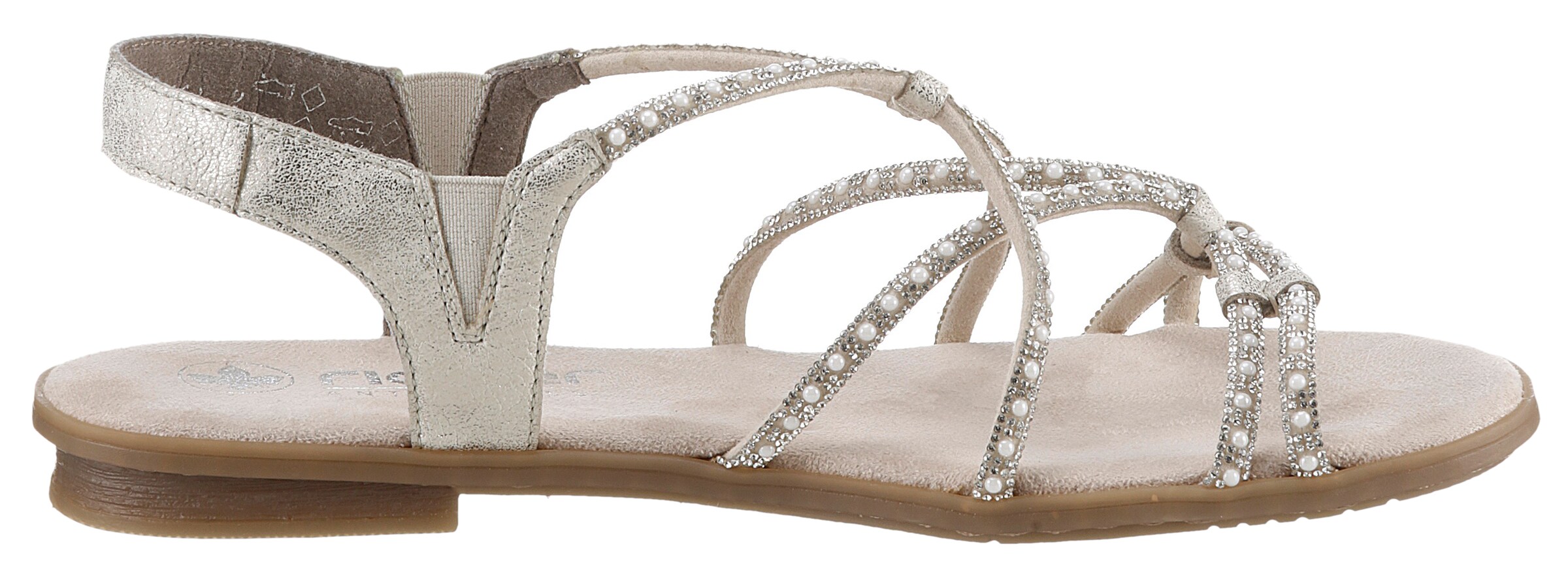 Rieker Sandały z rzemykami w kolorze beżowy