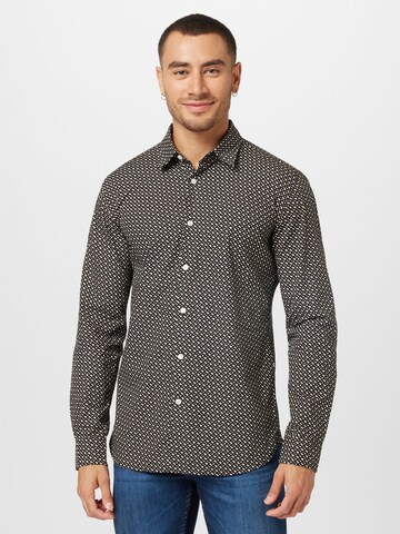 BOSS Black Regular fit Button Up Shirt 'Roger' in Black: front