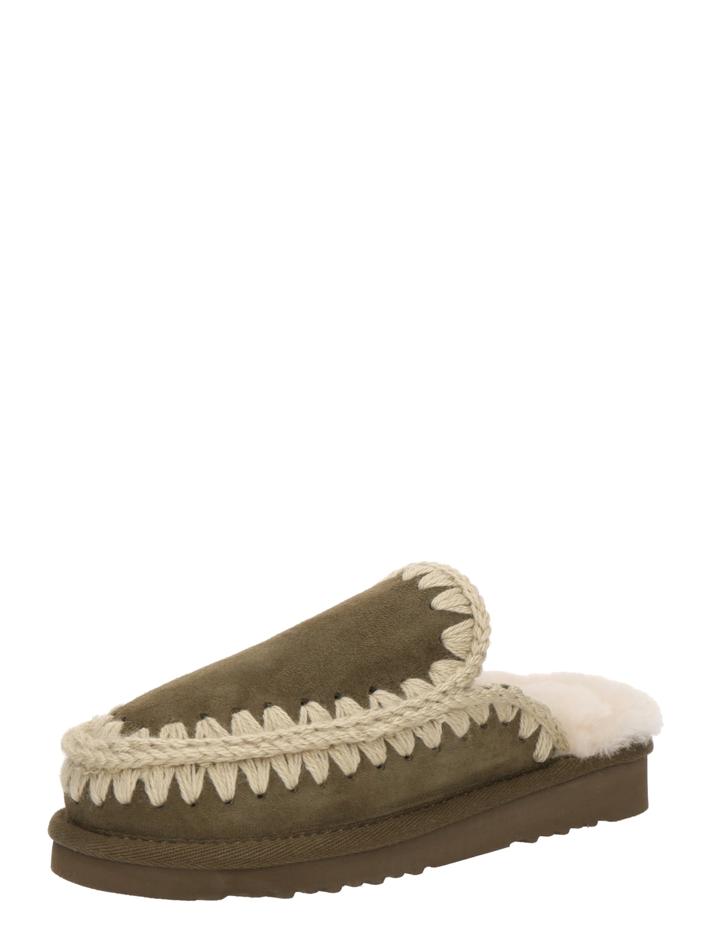 Papuci de casă 'Eskimo' de la MOU pe verde: față