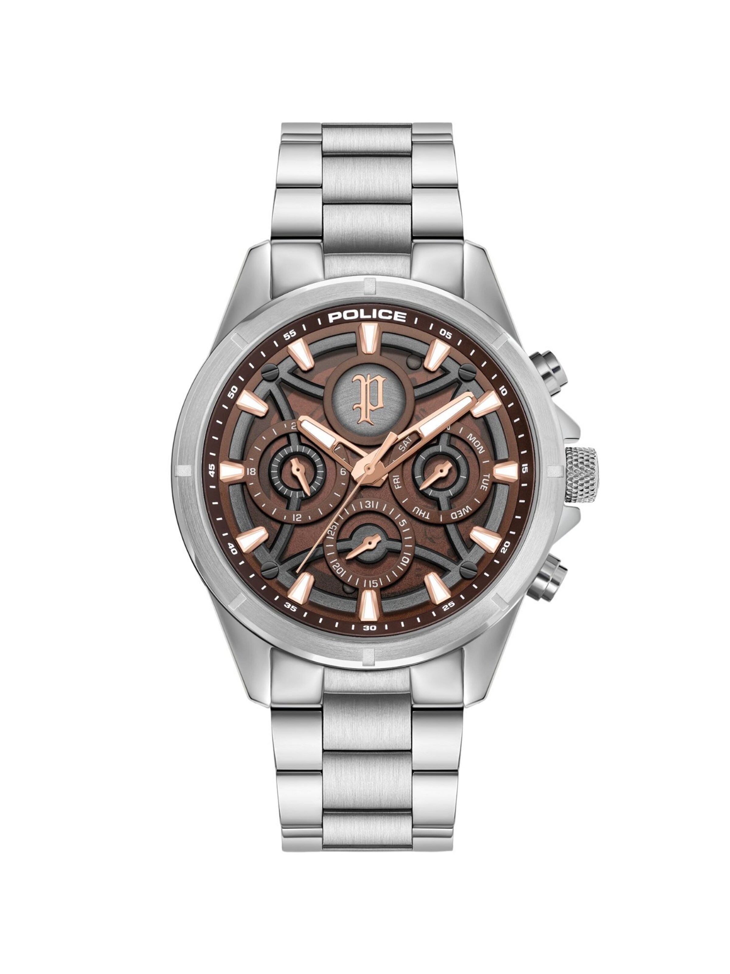 POLICE Analog watch 'Defender' in Silver: front