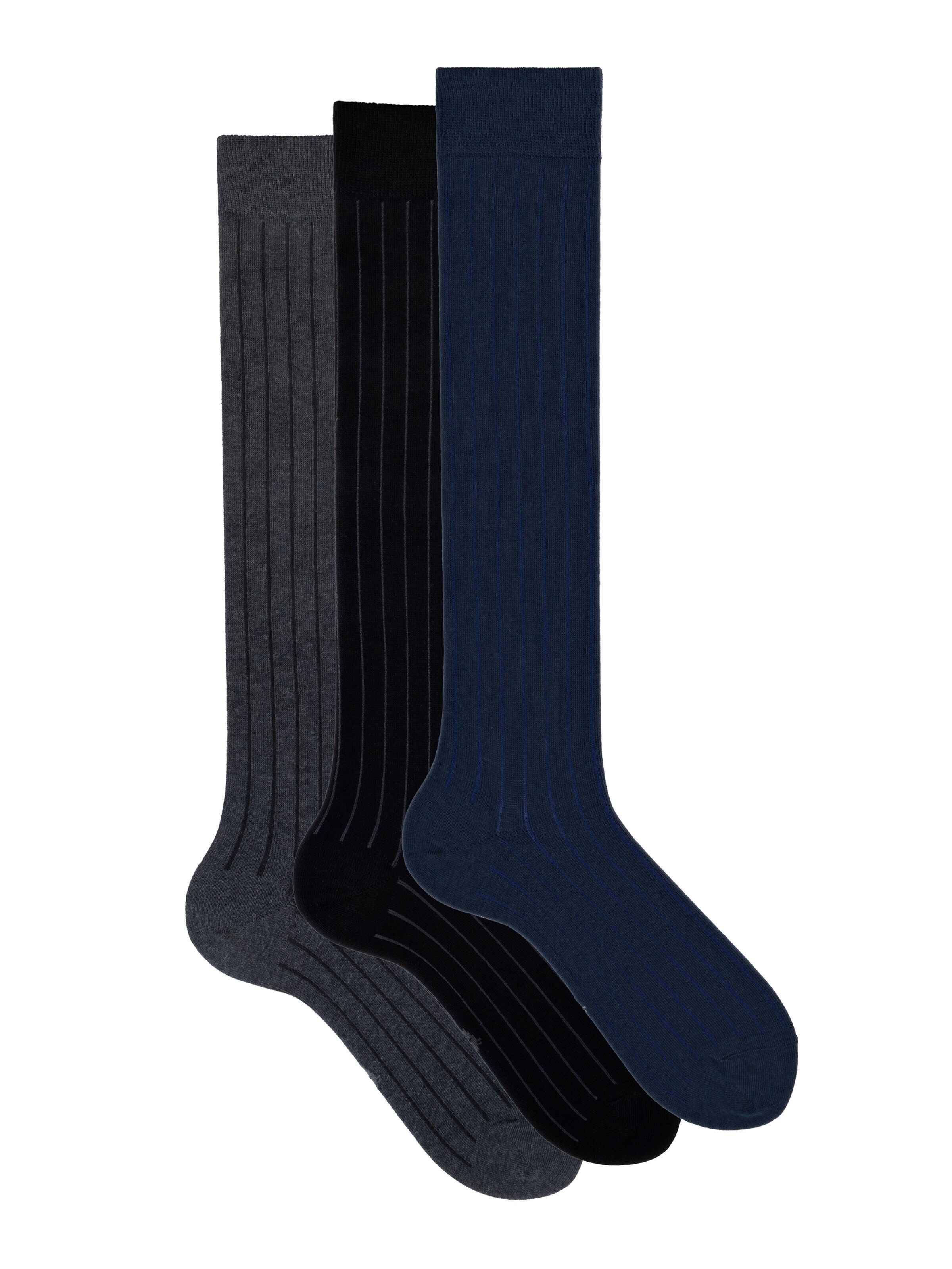Ciocca Knee High Socks '3 Pack Calze Lunghe Fantasia - Confezione Regalo - Ciocca' in Blue: front