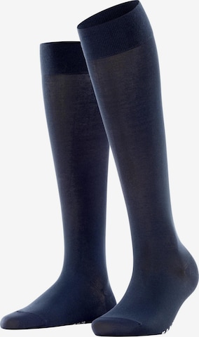 FALKE Kniestrümpfe 'Cotton Touch' in Blau: Vorderseite